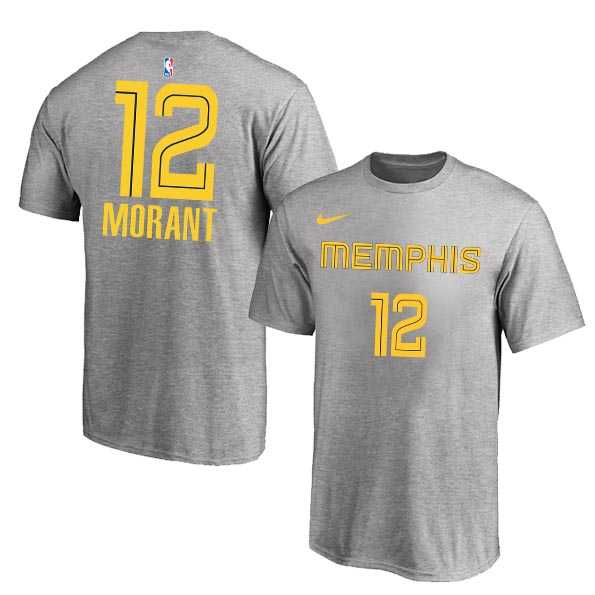 Memphis Grizzlies 12 Ja Morant Gray City Edition Nike T-Shirt,We sell and wholesale Memphis Grizzlies 12 Ja Morant Gray City Edition Nike T-Shirt on line form chian!